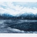 ARGENTINE - MARCELA Miranda : Série Puentes y Lunas IV, Xylogravure, 10x14 cm, 1/6, 2014