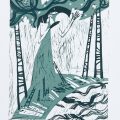 BIÉLORUSSIE - Semchyshyn Alena : Autumn night Dream, Linogravure, 10.9x15.8 cm, 5/10, 2012