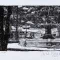 COSTA RICA - MURILLO Alberto : La fuente, Xylogravure, 15.1x11.2 cm, 31/50, 2010