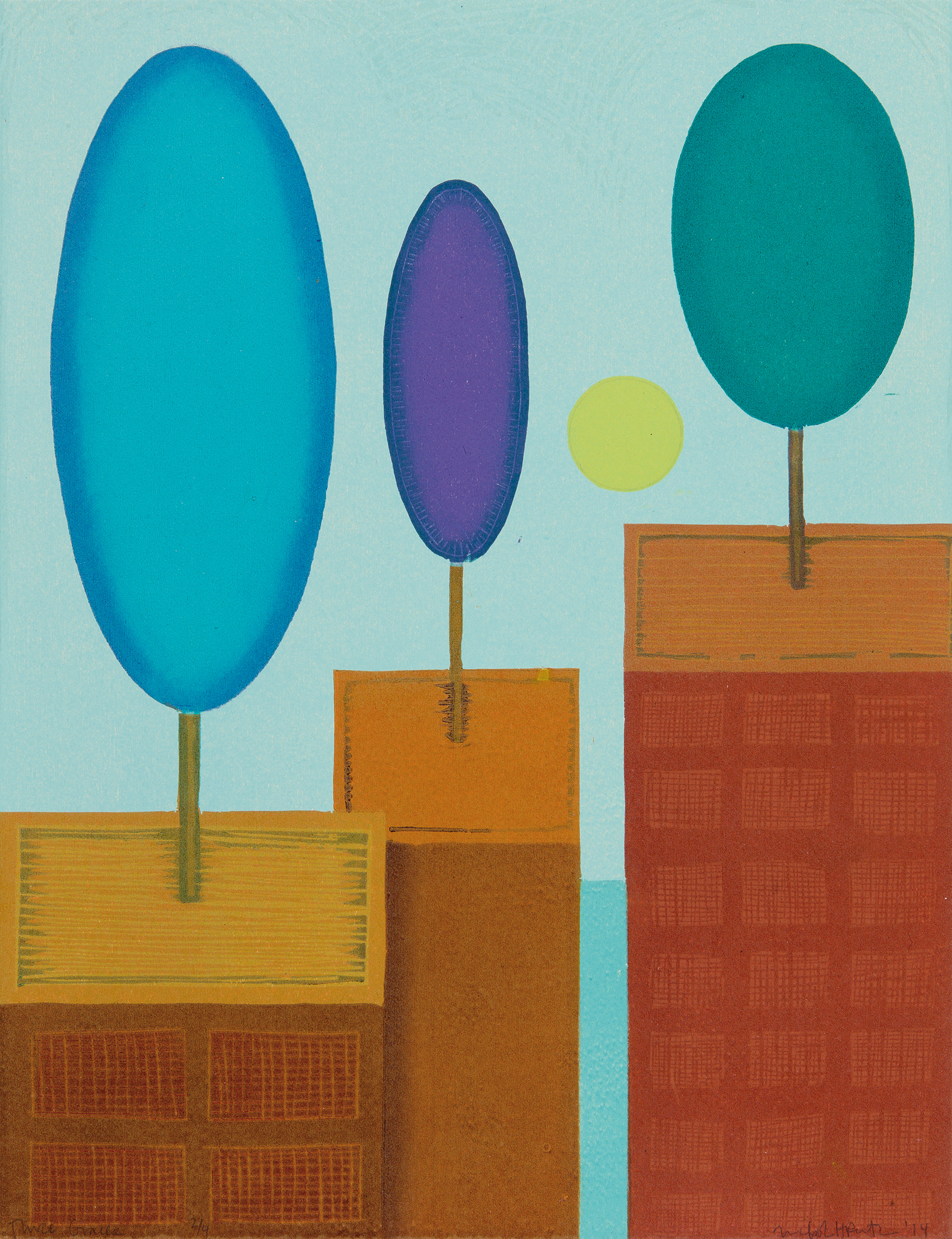 ÉTATS-UNIS - RUTH Nicholas : Three Graces, Xylogravure, 33x25.5 cm, 2/4, 2014