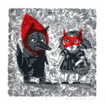 Eva BOURDIER "NEZ à NEZ" LINOGRAVURE 15 x 15 cm