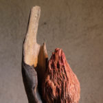 Gallou - L’éclosion Assemblage bois teinté, patiné - h. 61 cm (fragment)