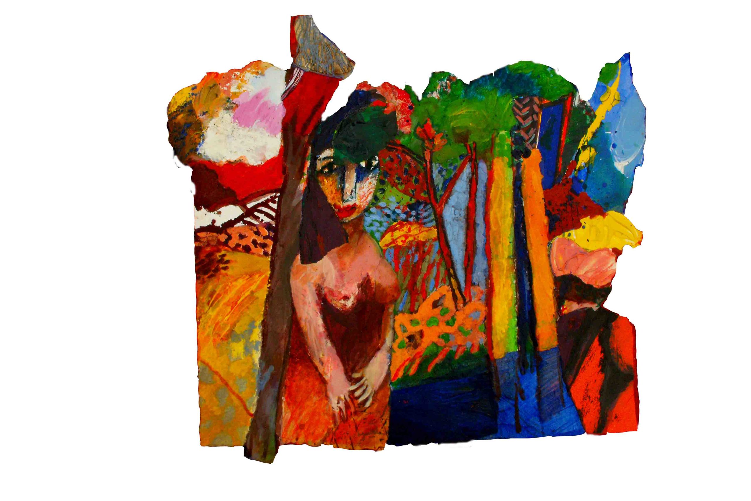 L'orpheline 2017 Collage et acrylique sur papier - 57 x 60 cm