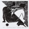 HONDURAS - Armijo Gustavo : Con Toros y Lunas 1, Xylogravure, 15x15 cm, 2/25, 2014