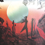 Irène WEISS "LA LUNE VERTE" Technique mixte 59 x 84 cm