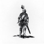 Manuel ALBA "FENDRE L'ARMURE ENFIN" eau-forte 8 x 8 cm