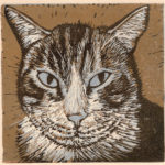 Marie NAUD "POPP'S" linogravure 15 x 14.5 cm
