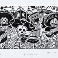 MEXIQUE - VEGA VIVAS Mauricio : El Mariachi, Linogravure, 12.5x10 cm, E/A, 2005
