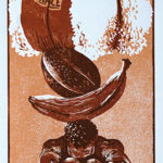 Pierre JOURDE "BIENFAITS DE LA COLONISATION" LINOGRAVURE 16 X 42 CM