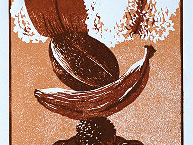 Pierre JOURDE "BIENFAITS DE LA COLONISATION" LINOGRAVURE 16 X 42 CM