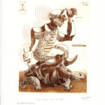 Pierre MIALON "LA COURSE AU PROGRES" eau-forte 15 x 20 cm