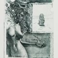 RÉPUBLIQUE TCHÈQUE - HUJBER Günter : The lion and little bird, Burin, 14x11 cm, E/A, 2003
