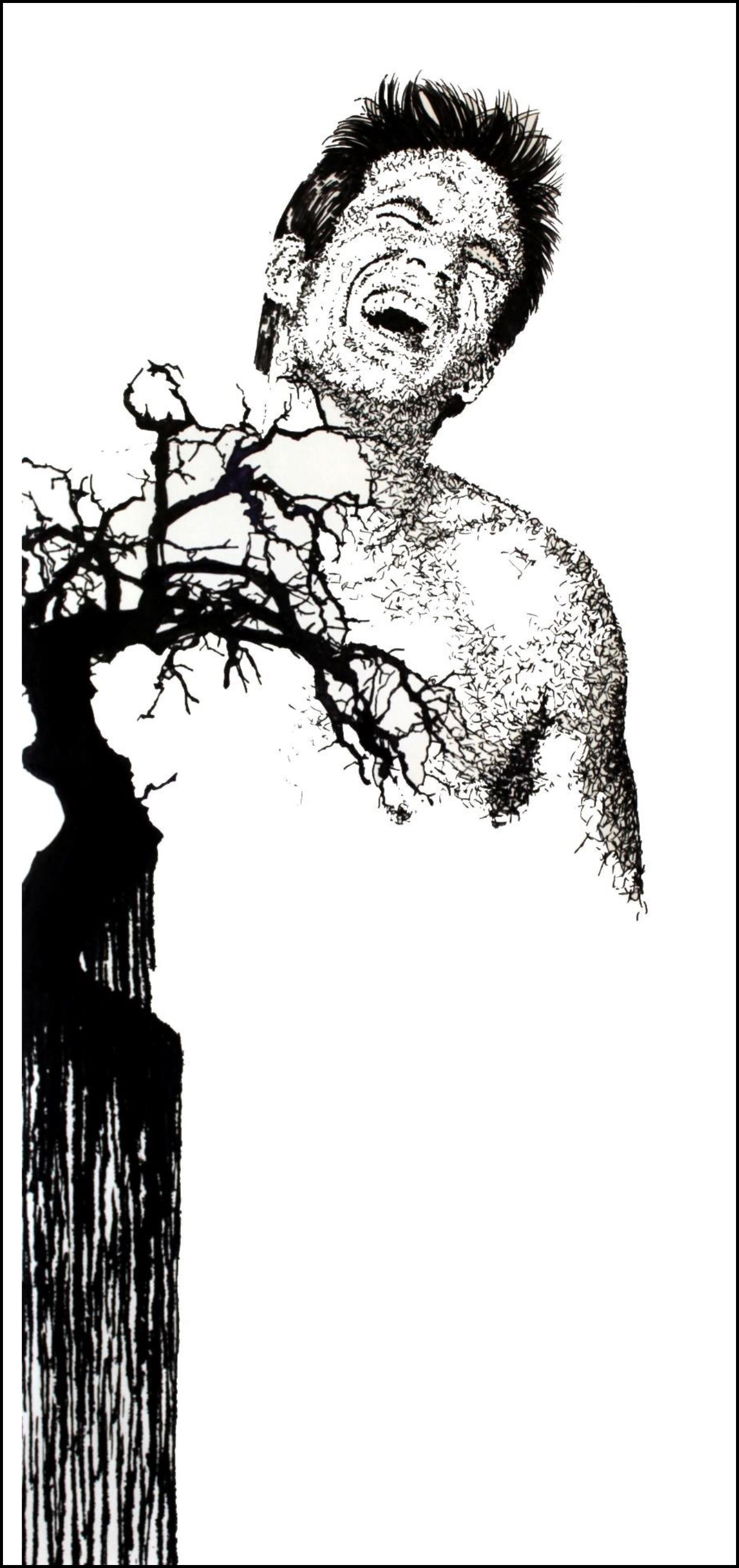 HENRIJEAN - Pertinax - Feutre et encre sur papier - 149 x 93 cm - 2017