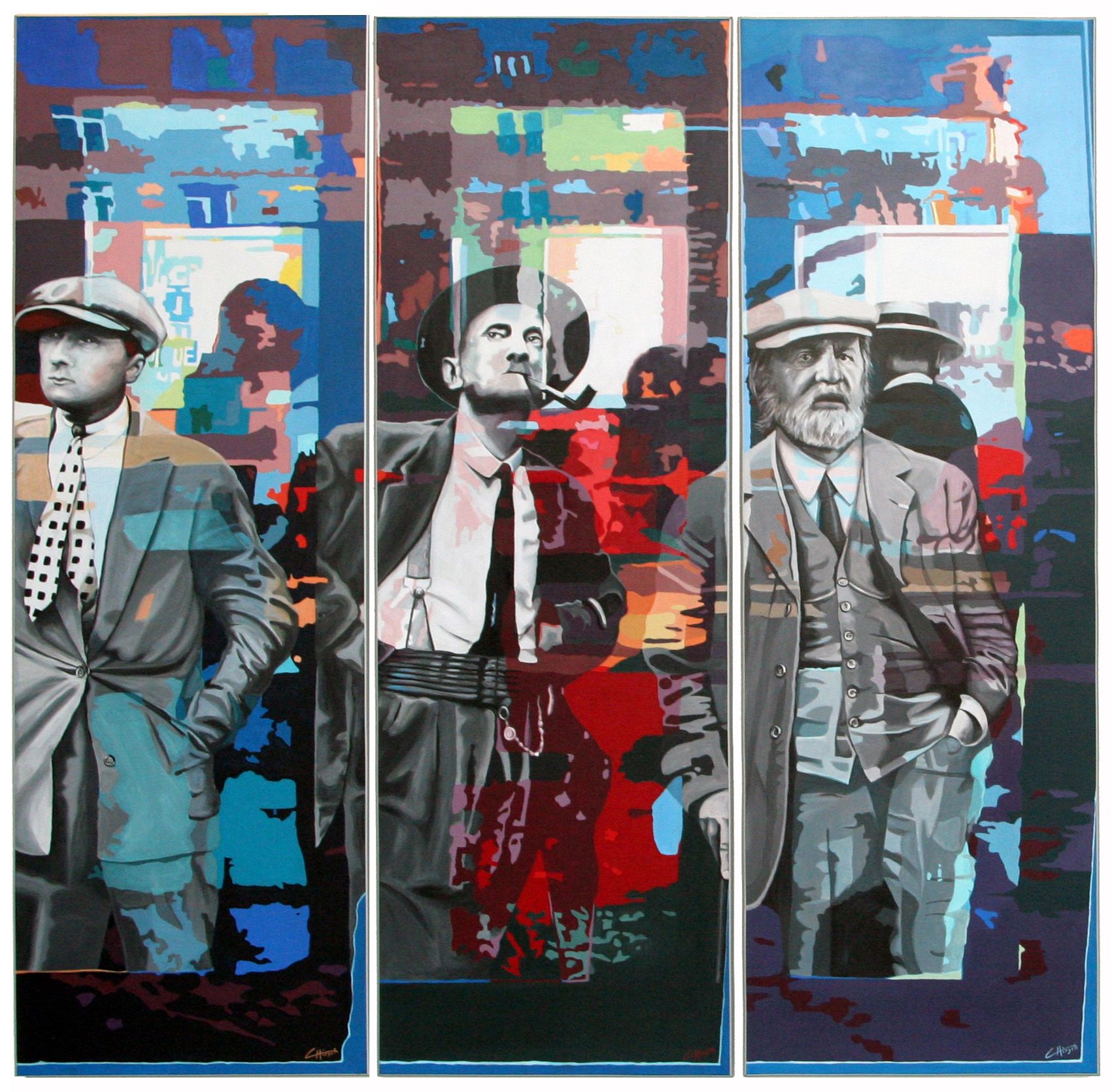 Christiane HIRSCH - Ligne 3, Triptyque - Acrylique sur toile montée sur châssis - 180 x 180 cm - 2007