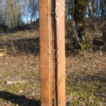 Jean-Louis PIERRON - Totem ocre - Modelage céralmique grès - 144 x 29 x 10 cm - 2016