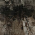 "Composition dans l'atelier" - Lavis et fusain sur papier marouflé sur toile - 130 x 190 cm