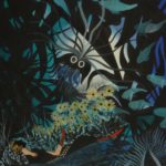 Fabienne Cinquin - Belle au bois dormant - encres colorées et encre de Chine - 50 x 40 cm