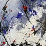 France Lascurain Tautou - Sans Titre - Encre sur papier marouflé sur toile, 80x80 cm - 2021