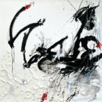 France Lascurain-Tautou - Sans titre, encre sur papier marouflé sur toile - 80x80 cm - 2021