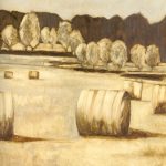 Joël Barbiéro - Paysage de Vic - Huile sur toile - 130 x 130 cm