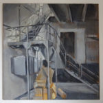 Olivier Môme - Escalier Friche - Série Friche de la Belle de Mai - Acrylique sur toile de jute - 100 x 100 cm - 1996