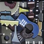Sans Titre - Pigments, papier marouflé sur medium, construction en volume - 73x73cm