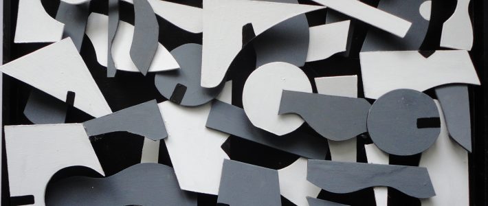 Sans Titre - Pigments, papier marouflé sur medium, construction en volume