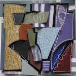 Sans Titre - Pigments, papier marouflé sur medium, construction en volume - 37x37cm