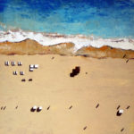 Antony Squizzato - Miami Beach - Acrylique sur bois - 36 x 36 cm